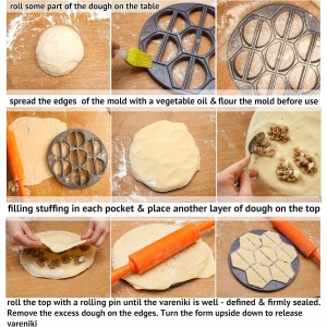 PetriStor Dumpling Maker – Vareniki and Dumpling Mold - Russian Ukraine Vareniki Pelmeni Ravioli Plastic Mold - Dumplings Ravioli Vareniki Maker Machine –Vareniki Ravioli Pierogi