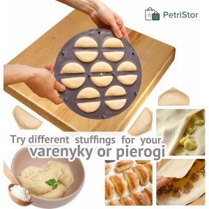 PetriStor Dumpling Maker – Vareniki and Dumpling Mold - Russian Ukraine Vareniki Pelmeni Ravioli Plastic Mold - Dumplings Ravioli Vareniki Maker Machine –Vareniki Ravioli Pierogi