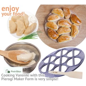 PetriStor Dumpling Maker – Vareniki and Dumpling Mold - Russian Ukraine Vareniki Pelmeni Ravioli Plastic Mold - Dumplings Ravioli Vareniki Maker Machine –Vareniki Ravioli Pierogi