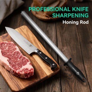 Kota Japan 12 in. Diamond Carbon Steel Professional Knife Sharpener Rod | Kitchen, Home or Hunting | Master Chef, Hunter or Home Gourmet Blade Sharpening Rod or Stick