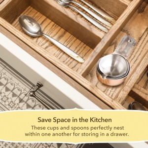 Simply Gourmet Measuring Cups Set of 7, Stackable, 304 Premium Stainless Steel, Kitchen Gadgets for Measure Liquid and Dry Ingredients, Cooking & Baking