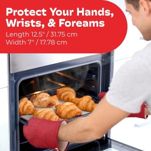 Big Red House - Silicone Oven Mitts - Red Set of 2-12.5