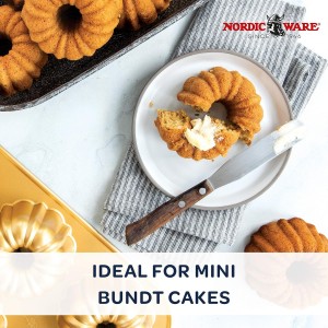 Nordic Ware Anniversary Bundtlette Pan, One Size, Gold