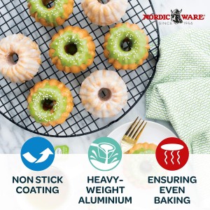 Nordic Ware Anniversary Bundtlette Pan, One Size, Gold