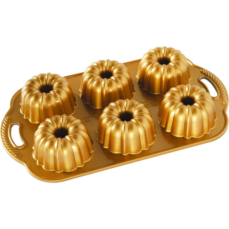 Nordic Ware Anniversary Bundtlette Pan, One Size, Gold