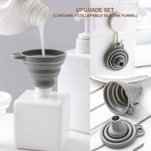 Measuring Cup and Spoon Set, Collapsible Measuring Cup, 8 Piece Measuring Tools and 1 Funnel, Engraved Metric/US Markings, for Liquid and Dry Measurements, Space Saving, BPA Free Silicone, Colorful