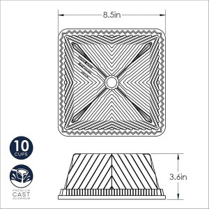Nordic Ware Bundt Squared Pan, 10 Cup, Graphite