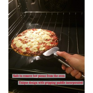 Pizza Cutter Wheel 4 in 1 design, Super Sharp Slicer, very easy to Cut & Serve, all Stainless Steel, Dishwasher safe