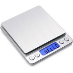 Toprime Digital Gram Scale 500g 0.01g Food Scale High Precision Kitchen Scale Multifunctional Stainless Steel Pocket Scale with Back-Lit LCD Display Tare PCS Features Silver