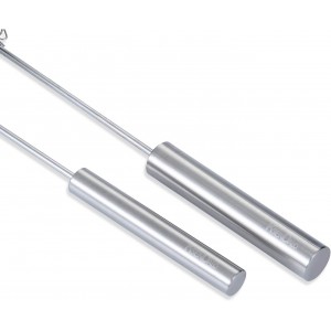 KSENDALO SUS304 Stainless Steel Whisk & Beater Set - Manual & Automatic Handheld Easy Semi-Auto Mixer for Cooking - 12 & 14inch Frother Spinner, Mixer & Stirrer for Eggs, Hand, and Milk