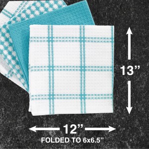 T-Fal Premium Waffle Dish Cloths: Highly Absorbent, Super Soft Long Lasting - 100% Cotton, 12