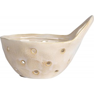Creative Co-Op Set of 2 Cream Stoneware Colanders