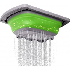 Qimh Colander collapsible, Colander Strainer Over The Sink Vegetable Fruit Strainer Basket (6 Quart) with Extendable Handles, New Kitchen Essentials