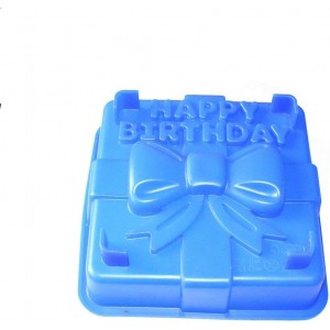 X-Haibei 8-inch Happy Birthday Gift Box Cake Pan Pizza Gelatinas Baking Silicone Square Mold