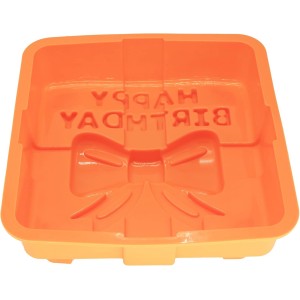 X-Haibei 8-inch Happy Birthday Gift Box Cake Pan Pizza Gelatinas Baking Silicone Square Mold