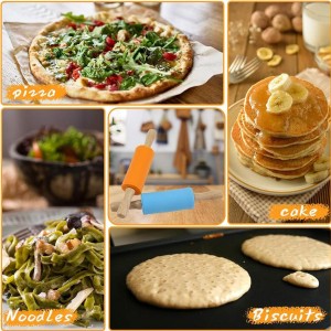 Koogel 9 Inch Mini Rolling Pin, 2 PCS Wooden Handle Rolling Pin for Kids Dough Rollers for Baking Supplies Home Kitchen