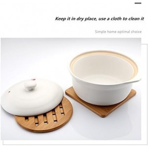 11 Set of 4, Solid Bamboo Wood Trivets with Non-Slip Pads for Hot Dishes and Pot (7