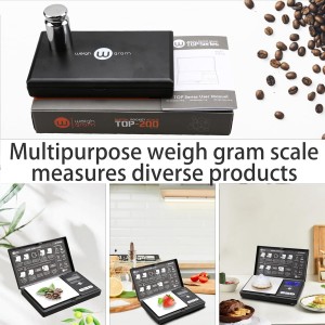 Weigh Gram 200g Digital Pocket Gram Scale 0.01g Accuracy, 200g x 0.01g Mini Digital Grams Scale, Small Food Scale, Jewelry Scale, Ounces Grains Scale With100g Calibration Weight
