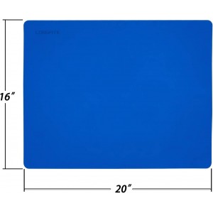 LONGFITE Large Silicone Counter Mat 19.68x15.74 inch Multipurpose Table Placemat Countertop Protector Baking Pastry Mat Nonstick, Nonskid and Heat Resistent (Large, Blue)