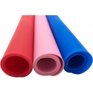 LONGFITE Large Silicone Counter Mat 19.68x15.74 inch Multipurpose Table Placemat Countertop Protector Baking Pastry Mat Nonstick, Nonskid and Heat Resistent (Large, Blue)