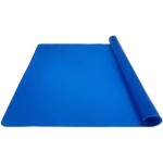 LONGFITE Large Silicone Counter Mat 19.68x15.74 inch Multipurpose Table Placemat Countertop Protector Baking Pastry Mat Nonstick, Nonskid and Heat Resistent (Large, Blue)