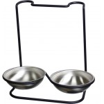 Prodyne Metalla Stainless Steel Double Spoon Rest, Black