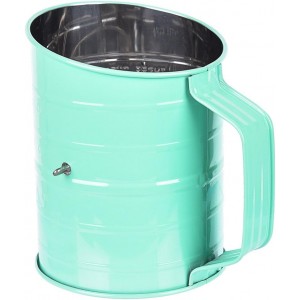 MaMix Stainless Steel Baking Hand Crank Flour Sifter with 2 Wire Agitator 3 Cup