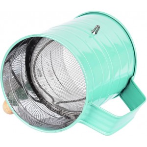 MaMix Stainless Steel Baking Hand Crank Flour Sifter with 2 Wire Agitator 3 Cup