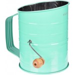 MaMix Stainless Steel Baking Hand Crank Flour Sifter with 2 Wire Agitator 3 Cup
