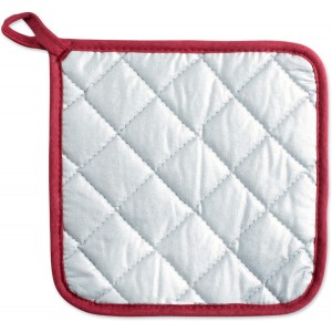 DII Basic Terry Collection Quilted 100% Cotton, Potholder, Barn Red, 3 Piece
