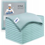 MR.SIGA Ultra Fine Microfiber Cloths for Glass, Pack of 12, 35 x 40cm 13.7