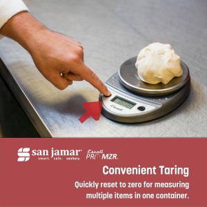 San Jamar Escali Digital Kitchen Scale, 11 lb Capacity, Tare Function, Precise Readout, Compact 8.5