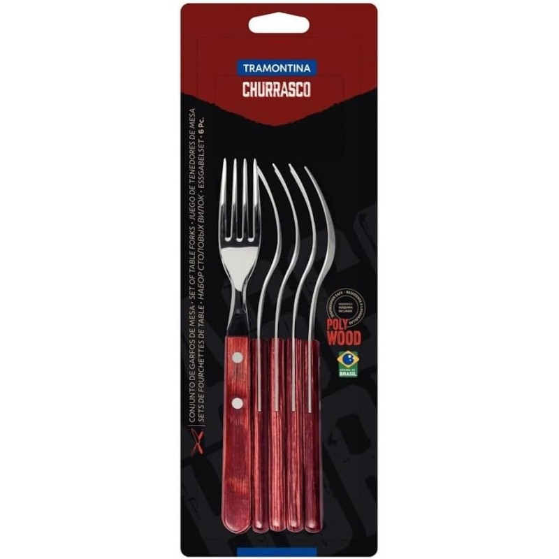 Tramontina 29899/156 Art.no. 29899/156 6 Pieces Forks Set, Stainless Steel, Multi Colour