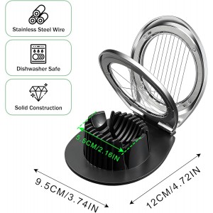 3 in 1 Egg Slicer, Egg Cutter Egg dicer for Boiled Eggs -Stainless Steel Wire with 3 Slicing Styles