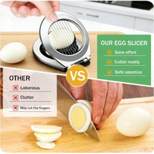 3 in 1 Egg Slicer, Egg Cutter Egg dicer for Boiled Eggs -Stainless Steel Wire with 3 Slicing Styles