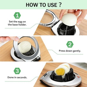 3 in 1 Egg Slicer, Egg Cutter Egg dicer for Boiled Eggs -Stainless Steel Wire with 3 Slicing Styles