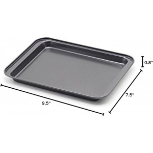Little Small Baking Sheets Nonstick Set of 2 (9.5inch X 7.1inch) - SS&CC 8 Inch Nonstick Baking Toaster Oven Tray Cookie Sheets, 1 or 2 Person Household