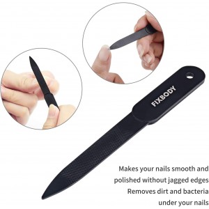 Nail Clipper Set, Ultra Sharp Black Stainless Steel Fingernail & Toenails Clipper and Nail File with Leather Travel Case,Great Christmas Gift,Stocking Stuffers for Men and Women