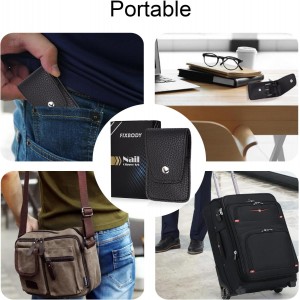 Nail Clipper Set, Ultra Sharp Black Stainless Steel Fingernail & Toenails Clipper and Nail File with Leather Travel Case,Great Christmas Gift,Stocking Stuffers for Men and Women