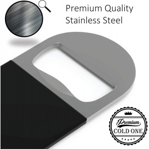 Bartender Bottle Openers, Beer Bottle Openers, Speed Openers 3 Pack by Premium Cold One. Professional Grade: Rubber Coated, Stainless Steel. Large, 7 inch
