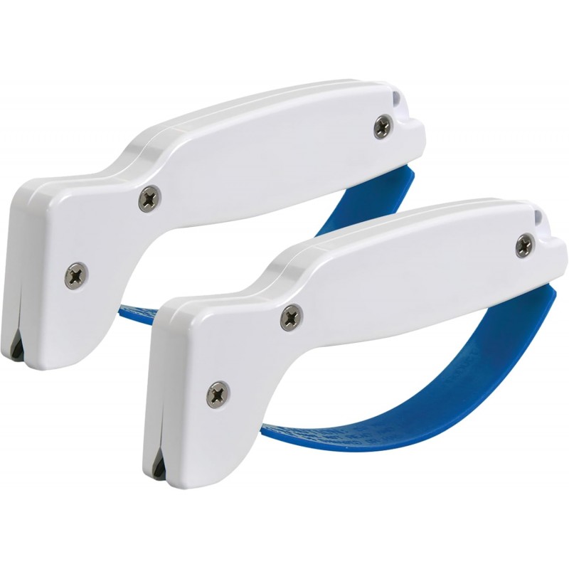 AccuSharp Hand-Held Carbide Blade Sharpener, Kitchen Knife and Chef Knife Sharpener, Professional Chef Grade Sharpening Tool, Restore and Hone Straight & Serrated Knives, 2-Pack, White