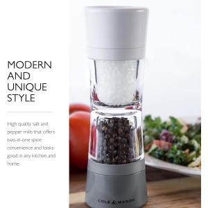 Cole & Mason Lincoln Duo Salt and Pepper Grinder Combo, Acrylic Combination Mill Includes Premium Salt and Peppercorns