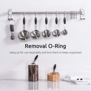 Measuring Cups : U-Taste 18/8 Stainless Steel Measuring Cups and Spoons Set of 10 Piece, Upgraded Thickness Handle(Black)