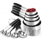 Measuring Cups : U-Taste 18/8 Stainless Steel Measuring Cups and Spoons Set of 10 Piece, Upgraded Thickness Handle(Black)