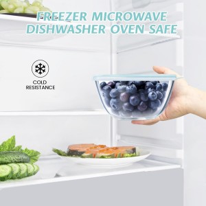 Luvan Glass Mixing Bowls with Lids Set(4.5QT, 2.7QT, 1.1QT)-Large Glass Mixing Bowls, Clear Salad Bowl for Baking, Cooking, Serving, Food Prep, 3PC Nesting Bowls for Kitchen Storage & Dishwasher Safe