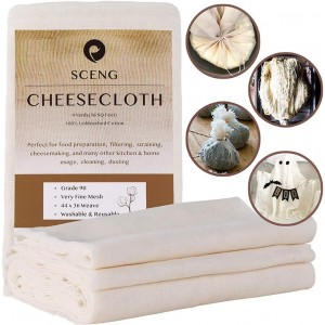Cheesecloth, Grade 90, 36 Sq Feet, Reusa...