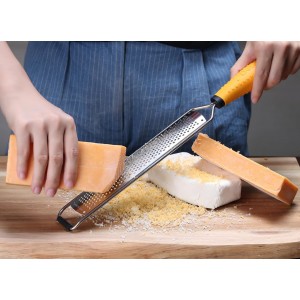 Deiss PRO Lemon Zester & Heavy Duty Cheese Grater & Vegetable Grater - Parmesan Cheese Lemon, Garlic, Nutmeg, Chocolate, Fruits, Vegetables, Ginger Grater - Cheese Shredder & Stainless Steel Grater