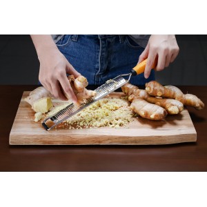 Deiss PRO Lemon Zester & Heavy Duty Cheese Grater & Vegetable Grater - Parmesan Cheese Lemon, Garlic, Nutmeg, Chocolate, Fruits, Vegetables, Ginger Grater - Cheese Shredder & Stainless Steel Grater