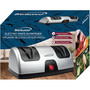 Brentwood TS-1001 2-Stage Electric Knife Sharpener, 9.80in. x 7.20in. x 4.80in.