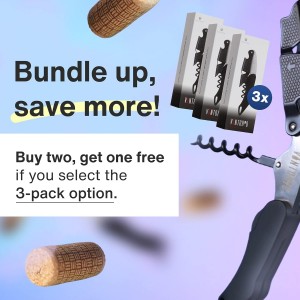 Vintorio Professional Waiters Corkscrew - Wine Key with Ergonomic Rubber Grip, Beer Bottle Opener and Foil Cutter (1 Pack)